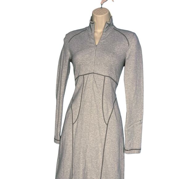 Athleta Cassidy Long Sleeve Half Zip Ponte Knit Dress Light Grey XXS - Picture 5 of 11